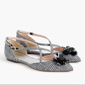 J.Crew Sadie cross-strap flats in plaid